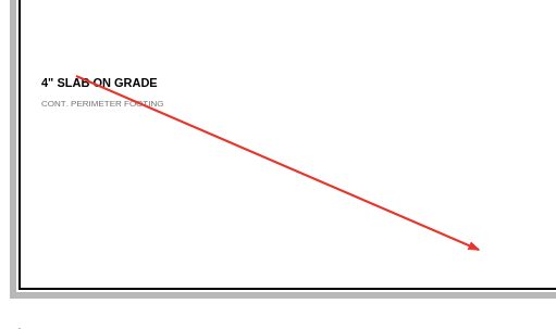A red arrow drawn on the sample sheet, head at the lower right.