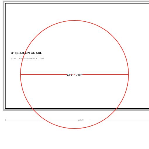 A diameter measurement drawn across a circle on the sample sheet.