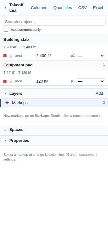 The Layers panel listing the layers on the job with visibility controls.