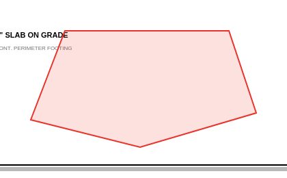 A five-sided red polygon drawn on the sample sheet.