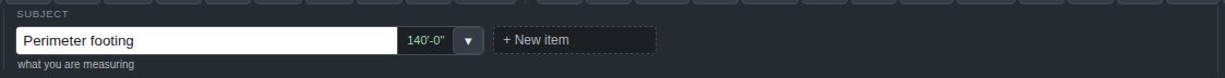 The Subject bar in the toolbar with a text box reading Markup, a dropdown, and a plus New item button.