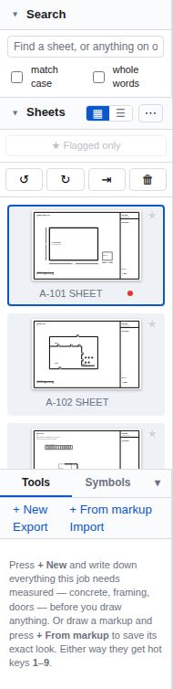 The Tool Library panel down the left of the app with saved tools and import and export buttons.
